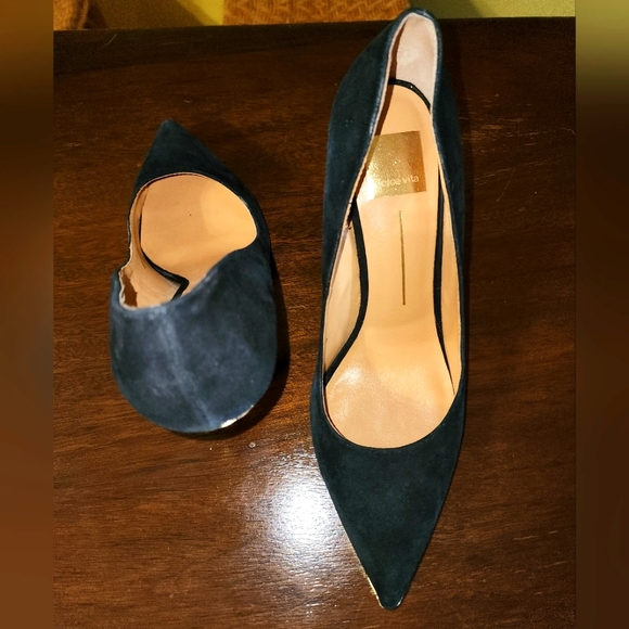 Dolce vita black suede heels, sz 8.5 - Picture 5 of 7